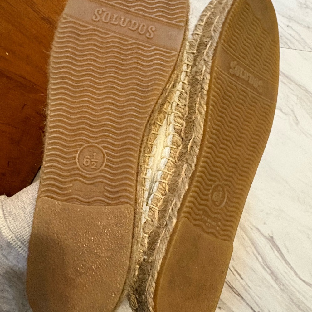 Soludos White Leather Espadrille Slip-On Flats - Picture 8 of 8